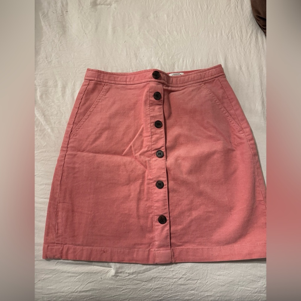 J. Crew Coral Button-Front A-Line Skirt